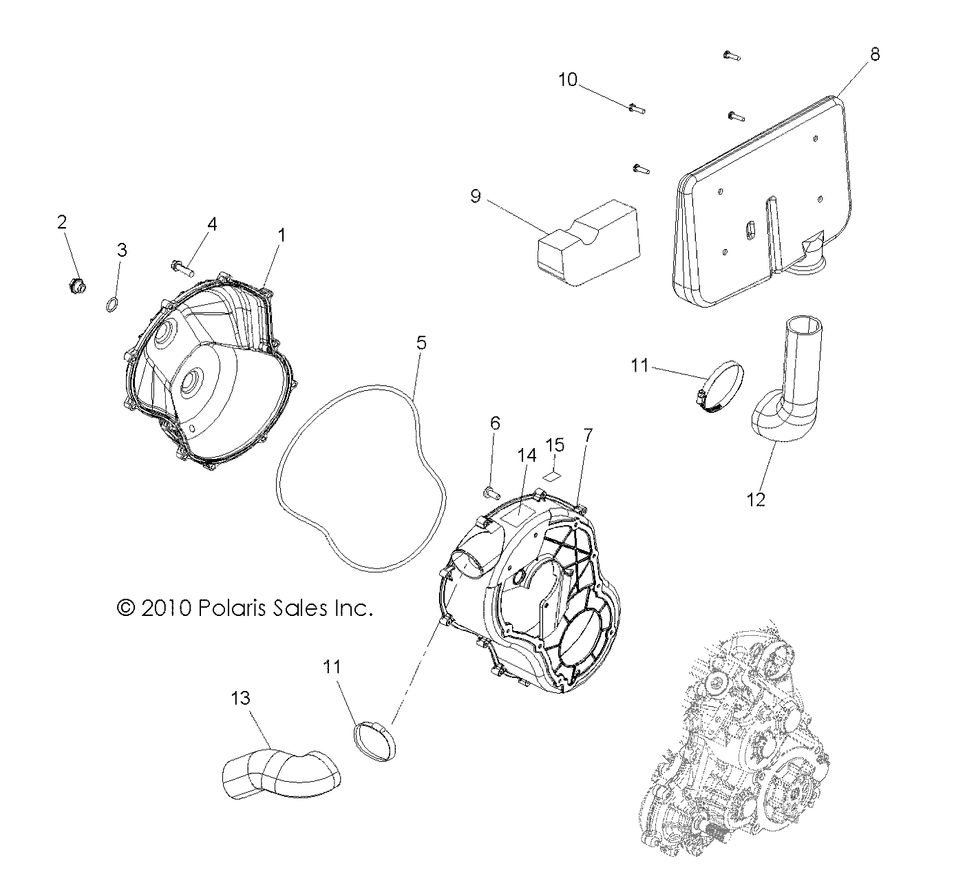 BODY, CLUTCH COVER and DUCTING - R13WH90DG (49RGRCLUTCHCVR11DCREW)